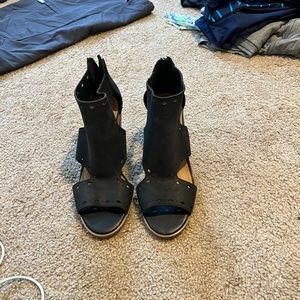 Lucky Brand Navy Cut Out Ankle Booties
